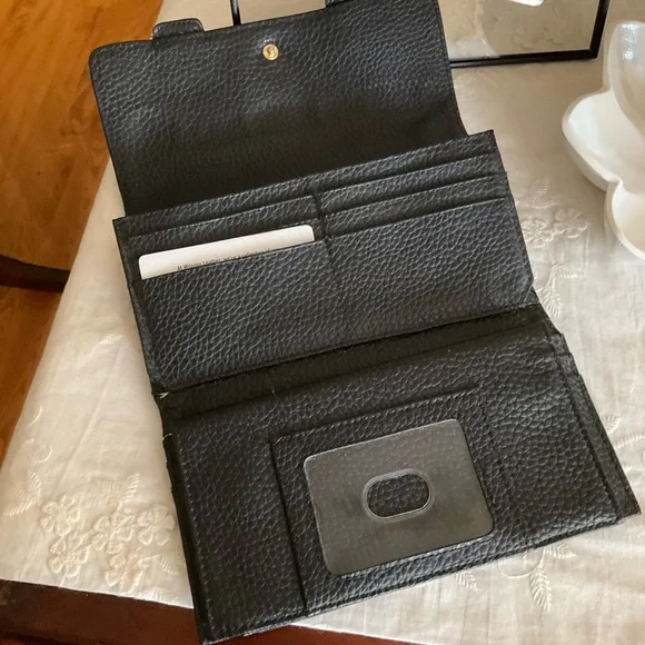 WILSONS LEATHER Wallet Clutch Organizer Removable Checkbook Black - Picture 3 of 5